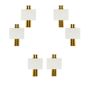 IL_01. Tres Pareja de apliques de latón y plástico negro