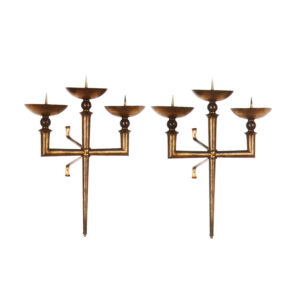 IL_02. Pareja de apliques de pared de zinc. A la manera Gilbert Poillerat