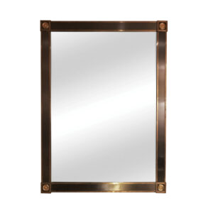 ESP_16. Espejo de acero y latón Maison Jansen (a)