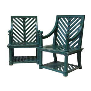 ED_Sillón de madera verde Emilio Terry (a)