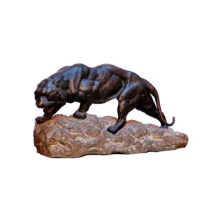 ESC_09. Figura de bronce pantera rugiendo. Firmada A. Norey (a)