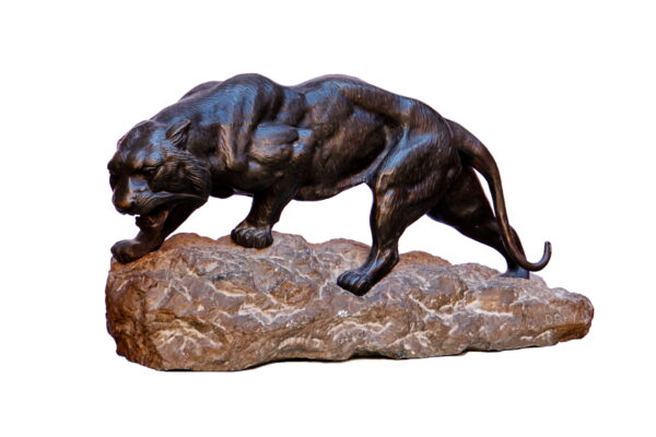 ESC_09. Figura de bronce pantera rugiendo. Firmada A. Norey (a) ESC_09. Figura de bronce pantera rugiendo. Firmada A. Norey (a)