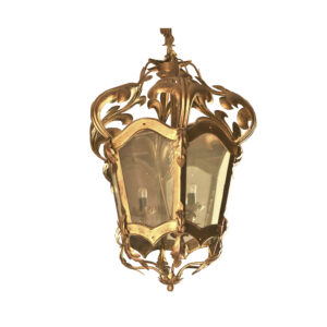 IL_20. Farol de techo de metal dorado