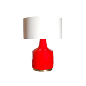 IL_34. Lámpara de mesa de cristal rojo