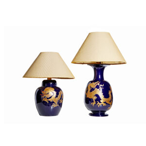 IL_36. Pareja de lámparas Zacarinni porcelana azul (e)