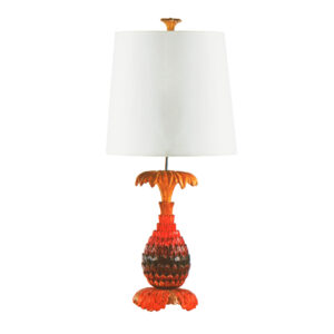 IL_47. Lámpara de mesa piña de madera pintada Maison Jansen (a)