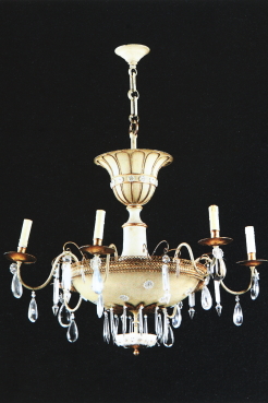 IL_62. Lámpara de techo candelabro, en dorado, francesa (b) IL_62. Lámpara de techo candelabro, en dorado, francesa (b)